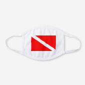 Scuba Diver Down Flag White Cotton Face Mask (Front)
