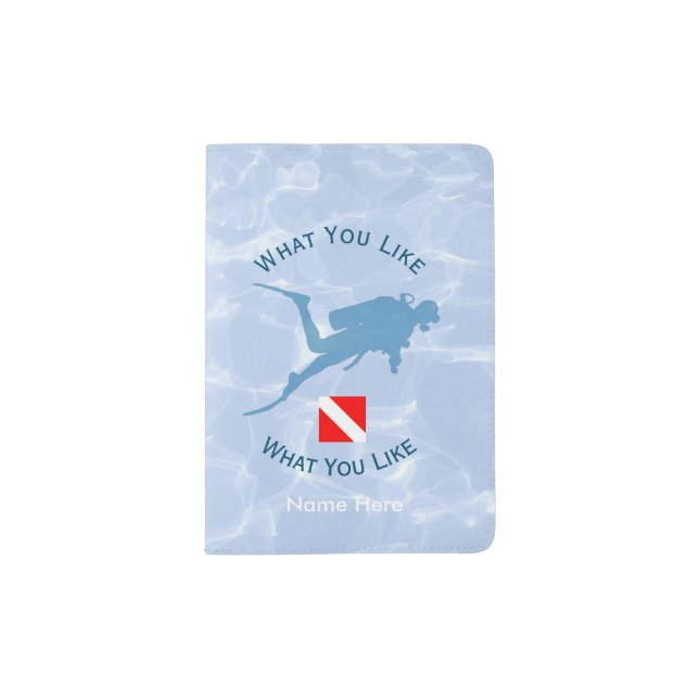 Scuba Diver Down Passport Holder (Front)