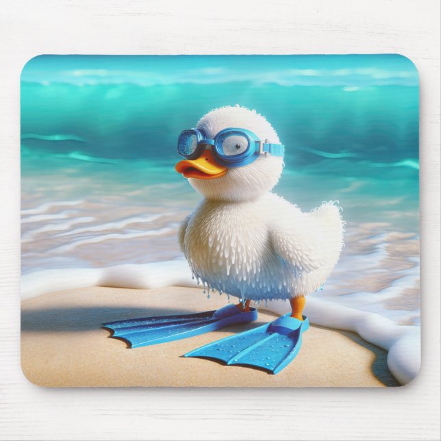 Scuba Diver Duckling Mouse Pad (Front)