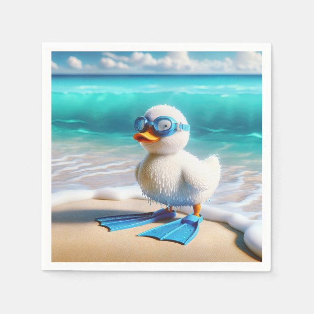 Scuba Diver Duckling Napkins (Front)