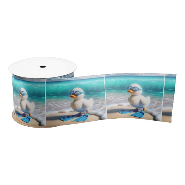 Scuba Diver Duckling Satin Ribbon (Spool)