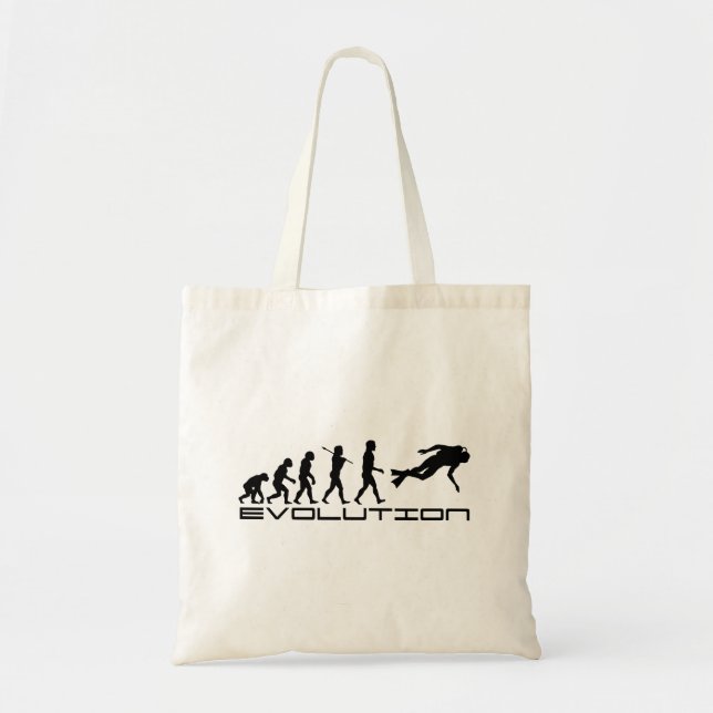 Scuba Diver Evolution Deep Sea Sports Tote Bag (Front)