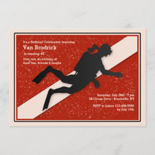 Scuba Diver Flag Invitation