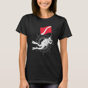 Scuba Diver Flag Ocean Swimming Underwater Diving T-Shirt