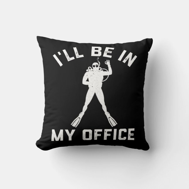 Scuba Diver Gift for Men Funny Scuba Diving Gift Throw Pillow (Front)