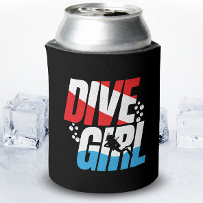 Scuba Diver Gift for Women, Dive Girl Scuba Diving Can Cooler