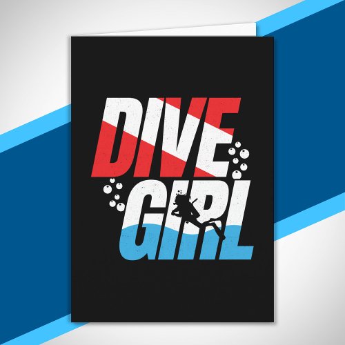 Scuba Diver Gift for Women Dive Girl Scuba Diving Card
