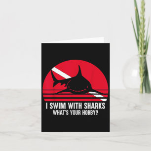 Scuba Diver Gift Shark Ocean Vintage Scuba Diving Card