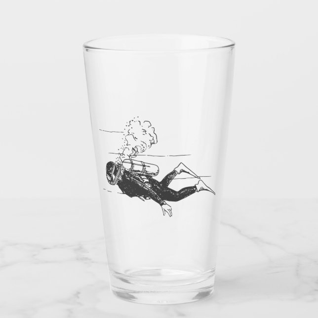 Scuba Diver Glass (Front)