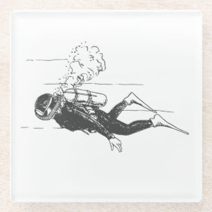 Scuba Diver Glass Coaster