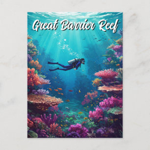 Scuba Diver Great Barrier Reef  Postcard
