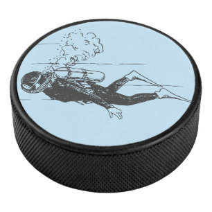 Scuba Diver Hockey Puck