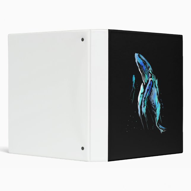 Scuba Diver Humpback Whale Swimming Diving Gift 3 Ring Binder (Background)