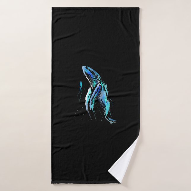Scuba Diver Humpback Whale Swimming Diving Gift Bath Towel (Bath Towel)