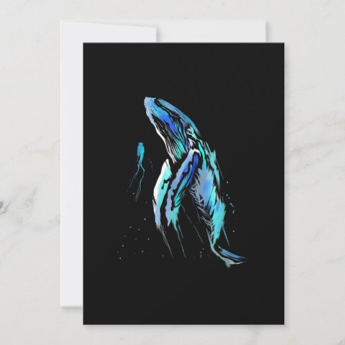 Scuba Diver Humpback Whale Swimming Diving Gift Holiday Card