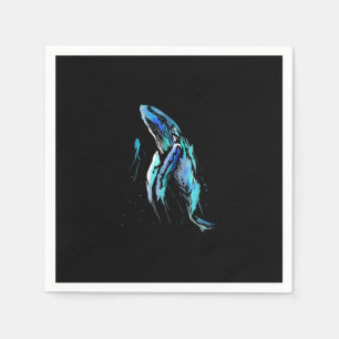Scuba Diver Humpback Whale Swimming Diving Gift Napkins