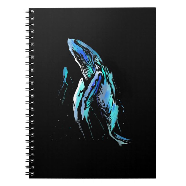 Scuba Diver Humpback Whale Swimming Diving Gift Notebook (Front)
