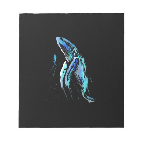 Scuba Diver Humpback Whale Swimming Diving Gift Notepad