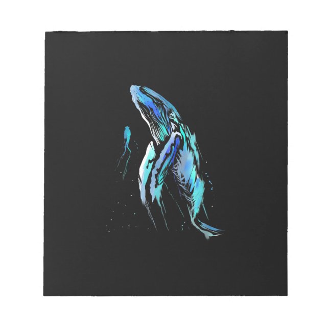 Scuba Diver Humpback Whale Swimming Diving Gift Notepad (Front)