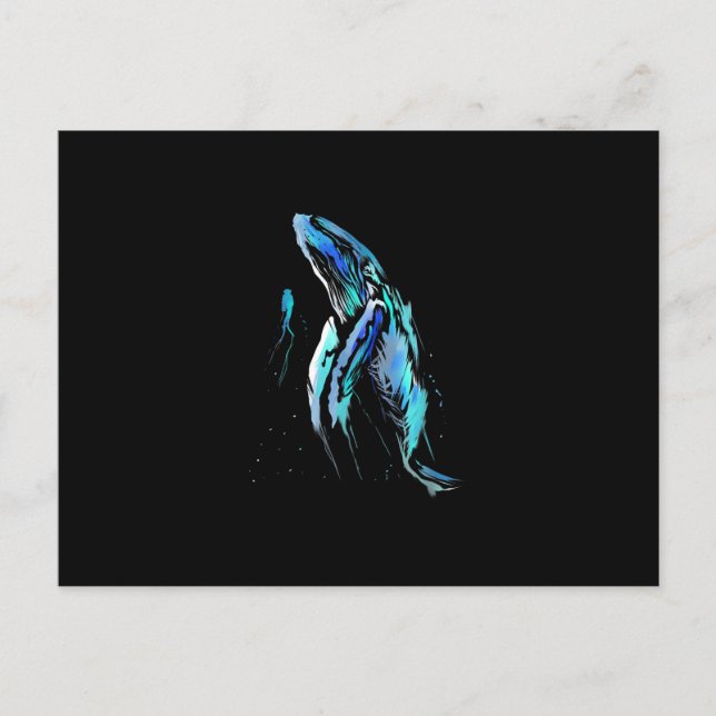Scuba Diver Humpback Whale Swimming Diving Gift Postcard (Front)