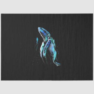 Scuba Diver Humpback Whale Swimming Diving Gift Tissue Paper