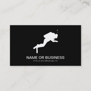 scuba diver icon business card
