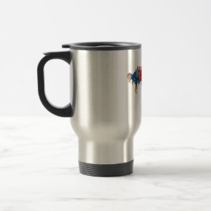 scuba diver in watercolor travel mug