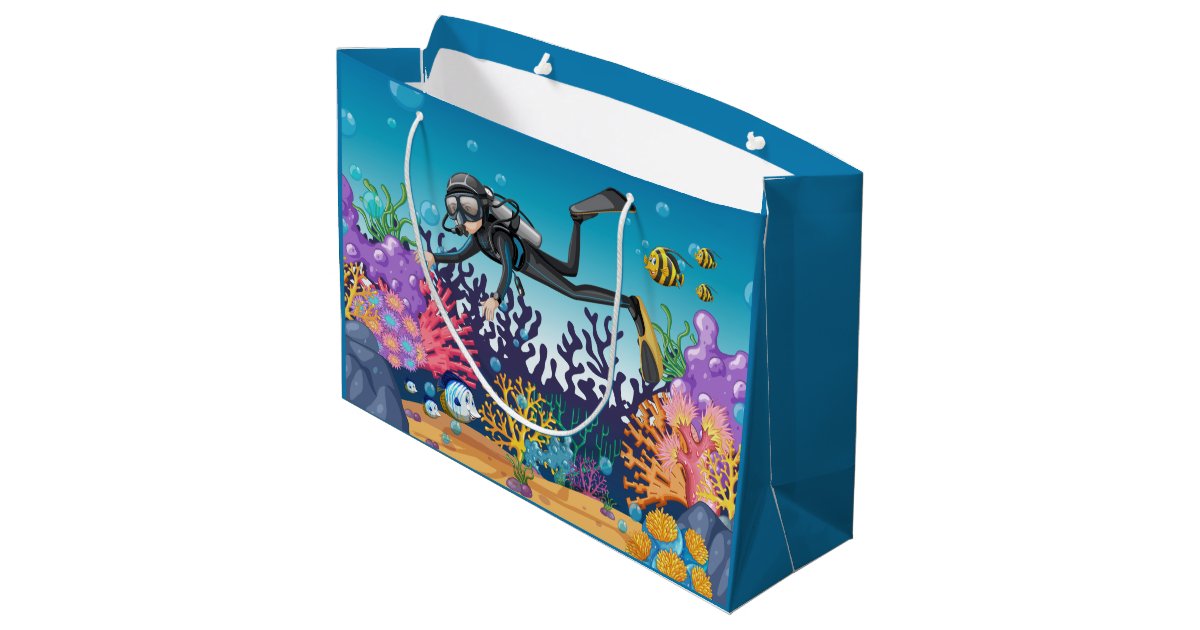 Scuba Diver large gift bag | Zazzle