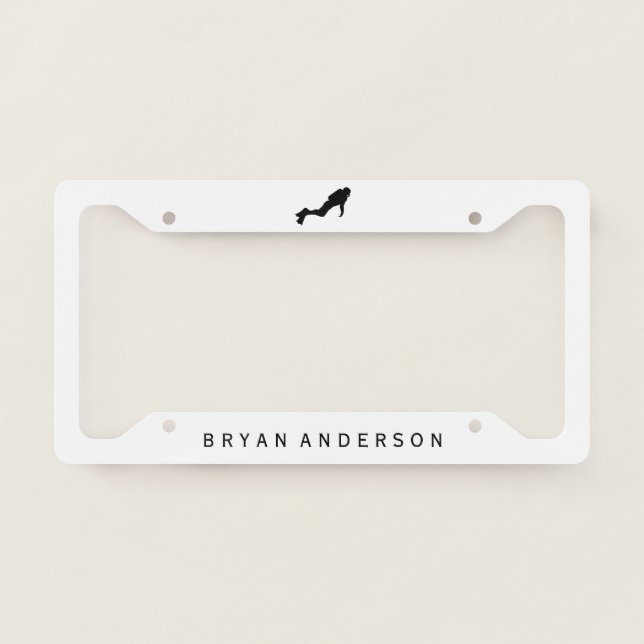 Scuba Diver Licence Plate Frame (Front)