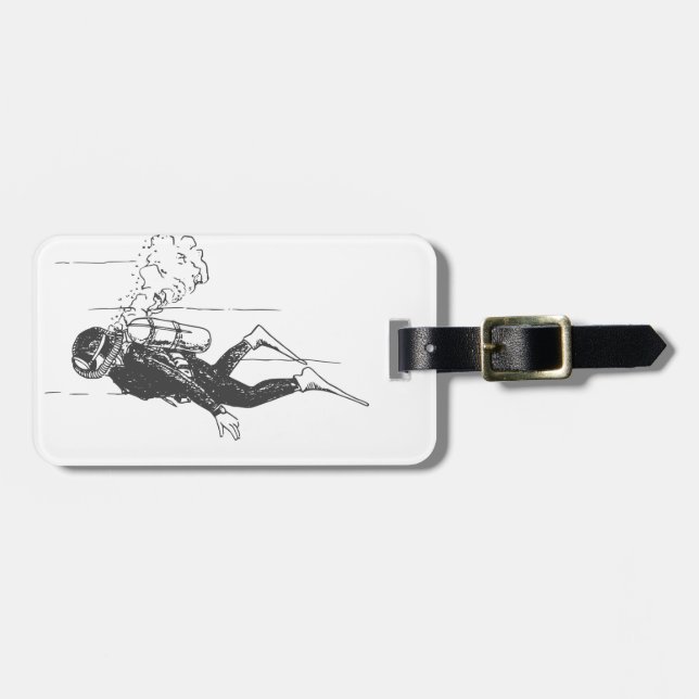 Scuba Diver Luggage Tag (Front Horizontal)