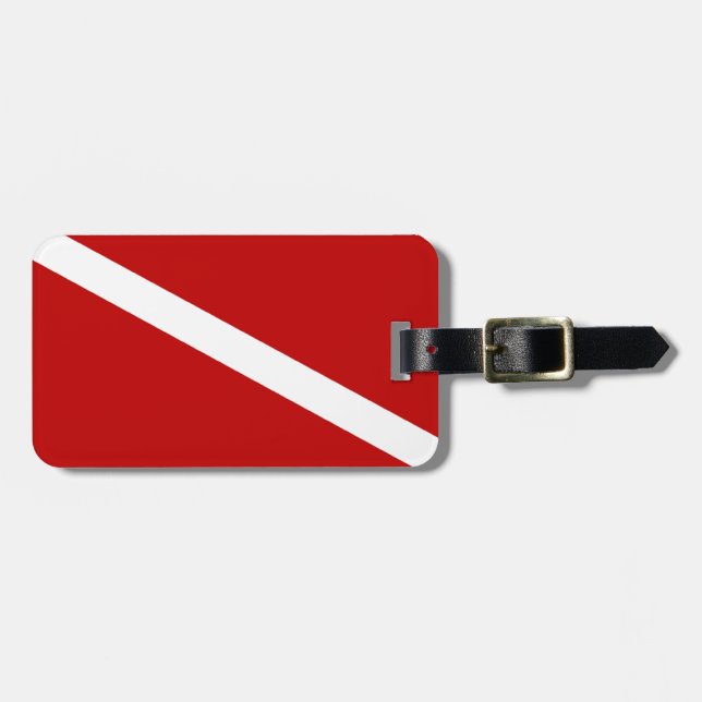 Scuba Diver Luggage Tag (add your contact info) (Front Horizontal)