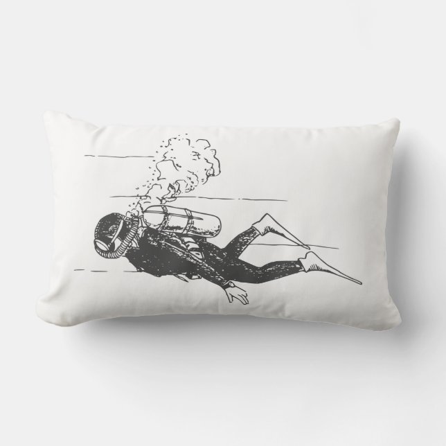 Scuba Diver Lumbar Pillow (Front)