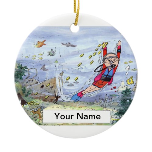 Scuba Diver - Male Ceramic Ornament