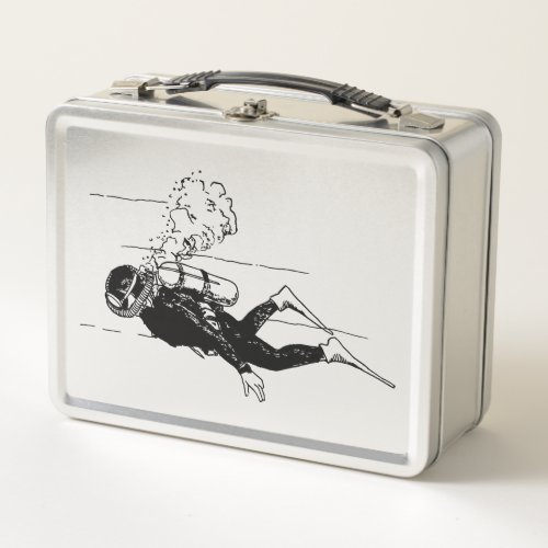 Scuba Diver Metal Lunch Box