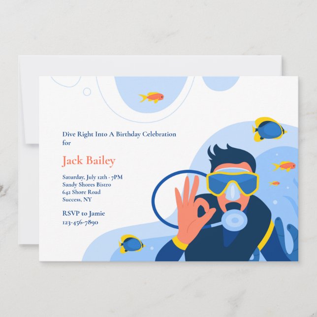 Scuba Diver OK Invitation (Front)