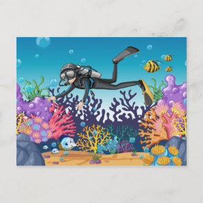 Scuba Diver postcard