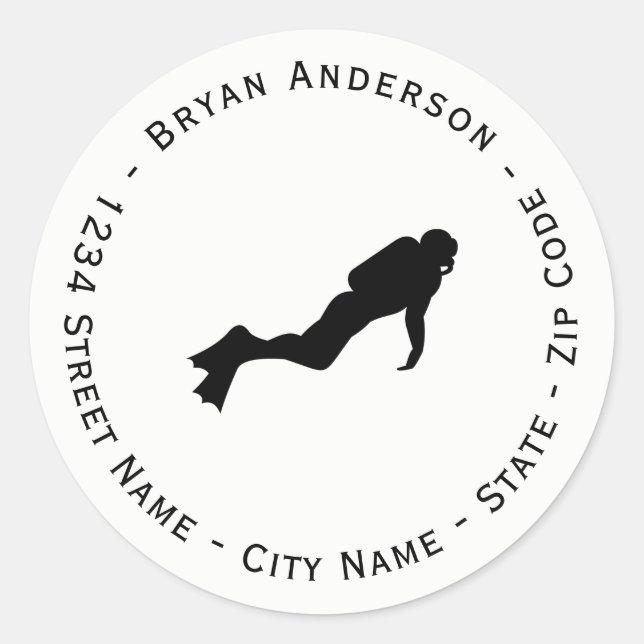 Scuba Diver Return Address Label (Front)