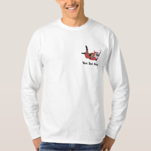 Scuba Diver Santa Embroidered Long Sleeve T-Shirt