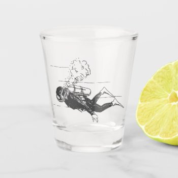 Scuba Diver Shot Glass by GigaPacket at Zazzle