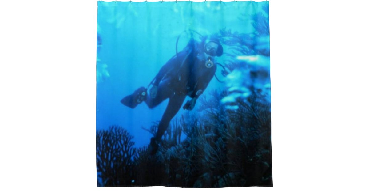 Scuba Diver Shower Curtain Zazzle Com, Diver Shower Curtain