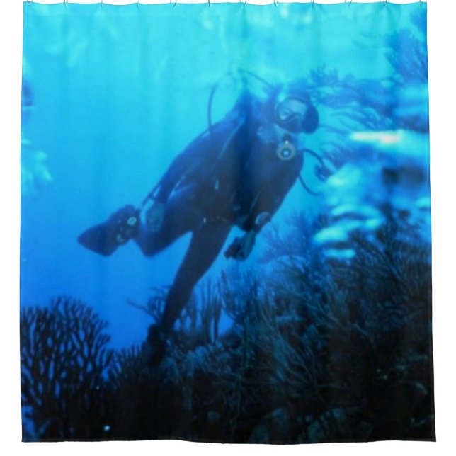 SCUBA DIVER SHOWER CURTAIN (Front)