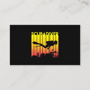 Scuba Diver Silhouette Diving Swimming Sea Diver Business Card