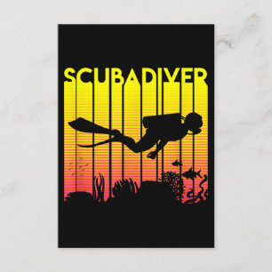 Scuba Diver Silhouette  Diving Swimming Sea Diver Enclosure Card