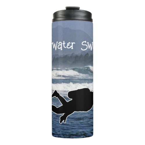 Scuba Diver Silhouette on Ocean photo Personalize Thermal Tumbler