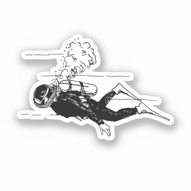 Scuba Diver Sticker (Front)