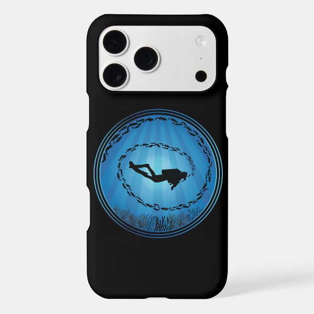 Scuba Diver Surrounded Iphone Case (Back)
