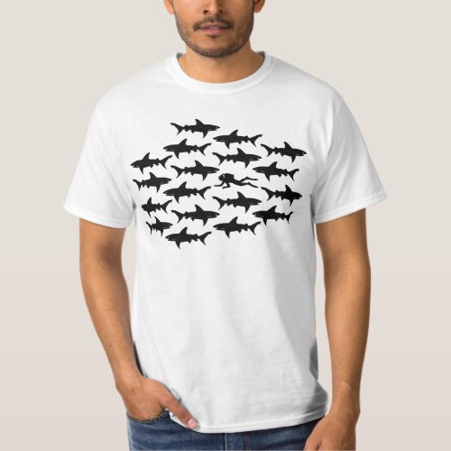 Scuba Diver Swimming with Sharks T_Shirt