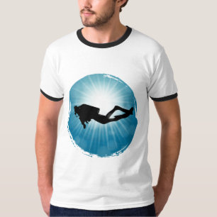 Scuba Diver Underwater Light Rays T-Shirt