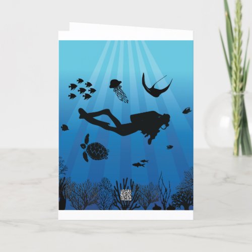 Scuba Diver Underwater Sealife Holiday Card