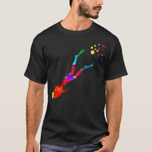 Scuba Diver  Watercolor Silhouette Diving  T-Shirt